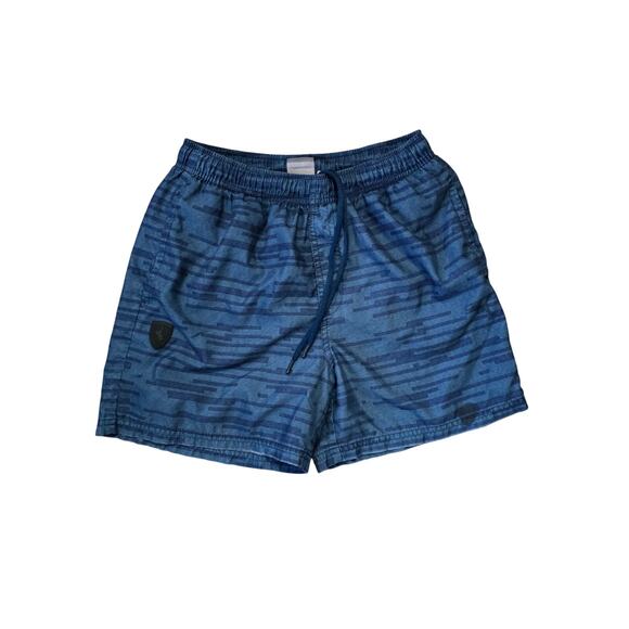 Ferrari Men’s Swim Trunks Blue Camo Patterned Board Shorts Size L - Picture 1 of 5